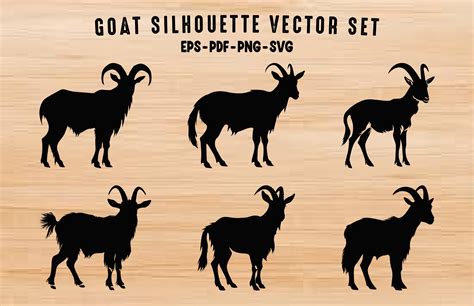 goat silhouette vector black clipart set graphic  gfxexpertteam