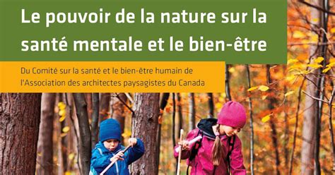 Publication Du Document Le Pouvoir De La Nature Sur La Sant Mentale