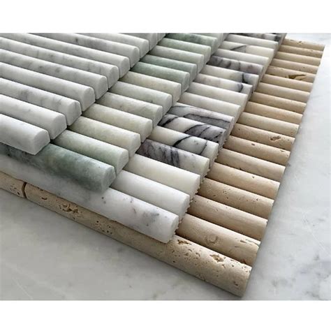 New Design Beige Travertin Wands Curve Flute Tile Finish Show Tile