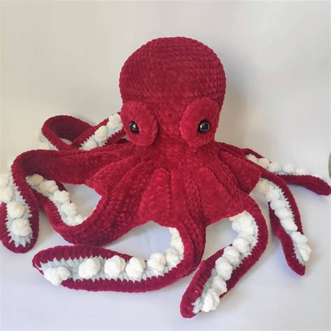 Big Octopus Plush Aquatic Crochet Sea Life Plush Toys Etsy