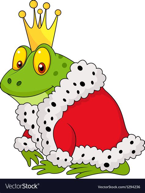 Frog King Cartoon Royalty Free Vector Image Vectorstock