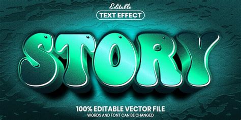 premium vector story text font style editable text effect