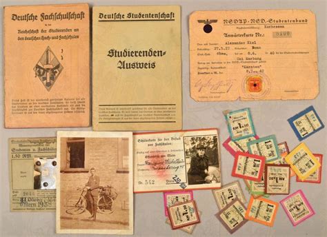 Sold At Auction Collection Of ID Cards And Tickets National Socialist