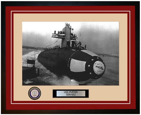 Uss Puffer Ssn 652 Framed Navy Ship Photo Burgundy Navy Emporium