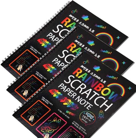 Scratch Art Notebooks Mini Scratch Paper For Kid Magic Rainbow Scratch