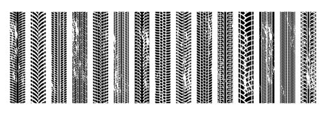 Grunge Automobile Tracks Black Rubber Tire Marks And Tread Marks For