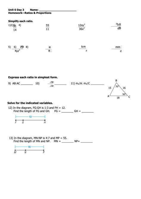 Ratios And Proportions Worksheets printable pdf download