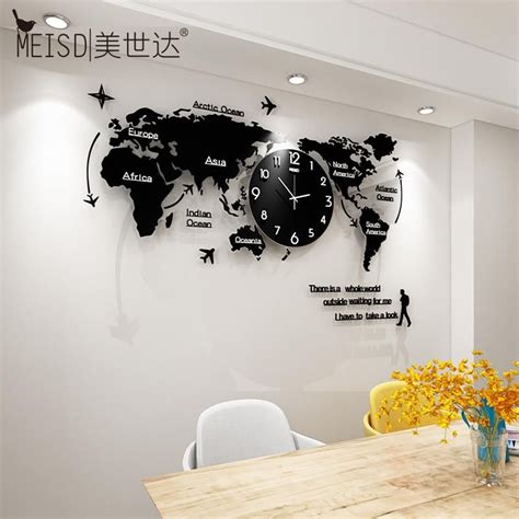 Large World Map Wall Clocks In 2020 World Map Wall Wall Clock Wall