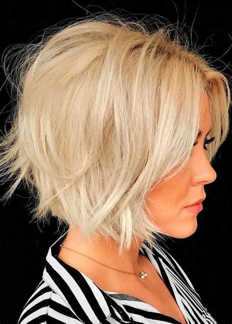 Ericdress Short Bob Layered Hairstyles Women S Blonde Straight