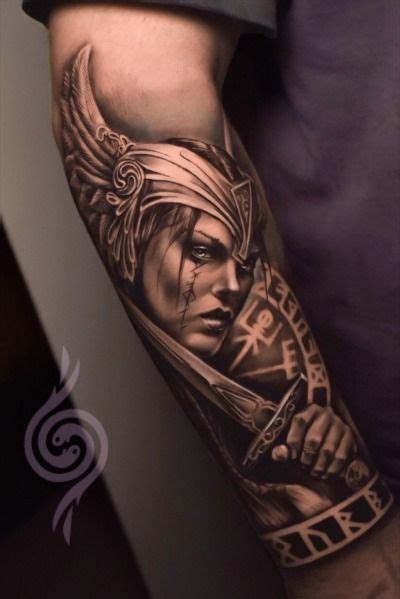 Realistic viking woman warrior portrait tattoo from sude erdem İnk ...