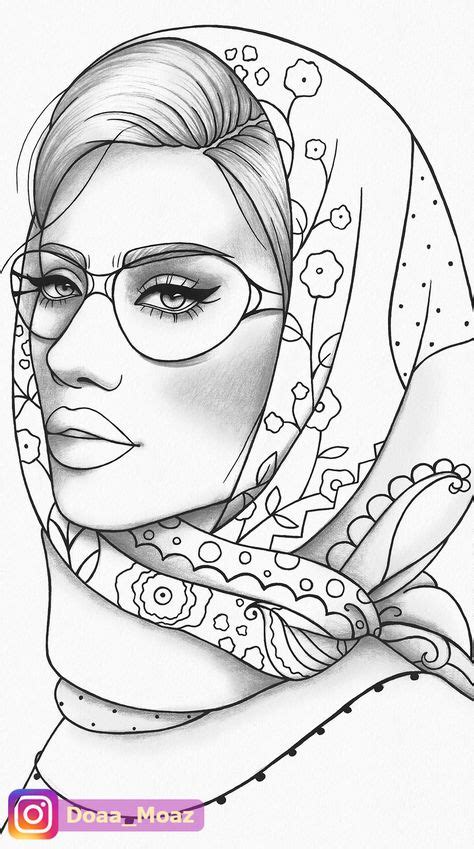 Adult Coloring Page Girl Portrait And Clothes Colouring Sheet Floral