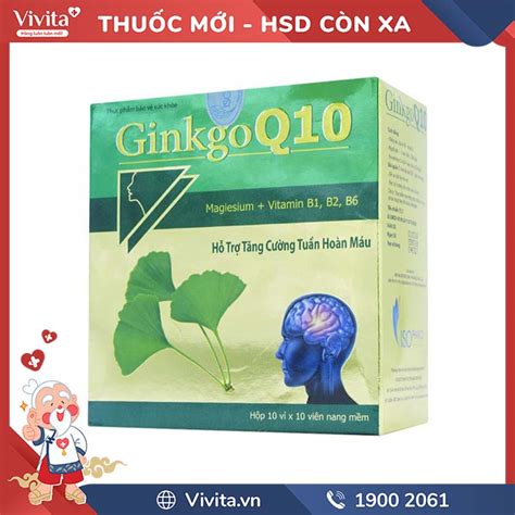 Thuốc tăng cường tuần hoàn máu não Gingkgo Q10 100 viên Vivita