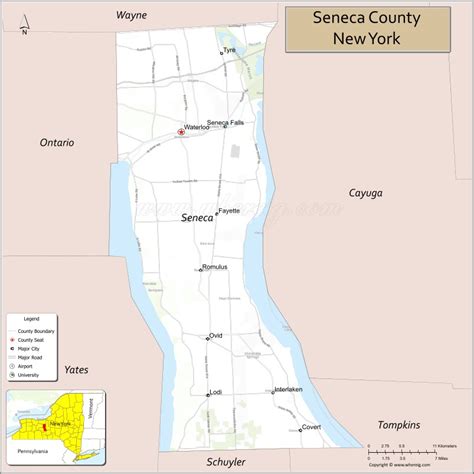 Map Of Seneca County New York Where Is Located Cities Population