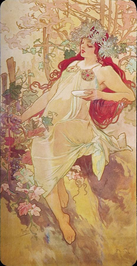 Autumn Painting By Alphonse Mucha Fine Art America