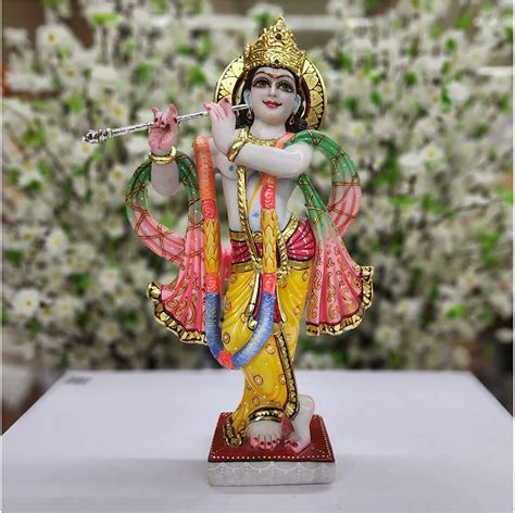 Atoz India Cart Marble Lord Krishna Statue Hindu God Of Love India