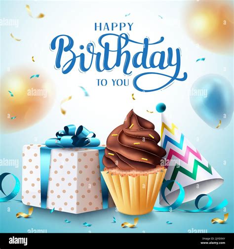 Birthday Surprise Vector Concept Design Happy Birthday Text With