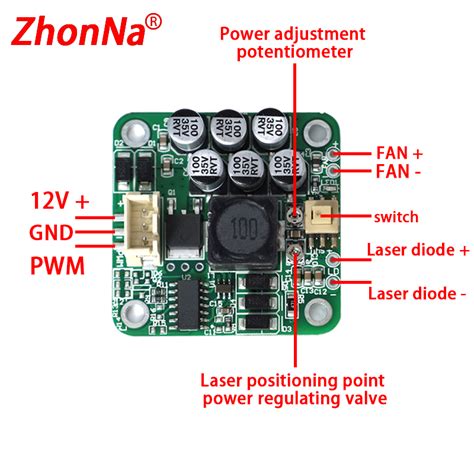 High PowerBlue Laser Diode LD Driver Board With TTL PWM Current 1A 5A