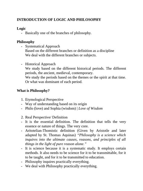 introduction  logic  philosophy  reason science