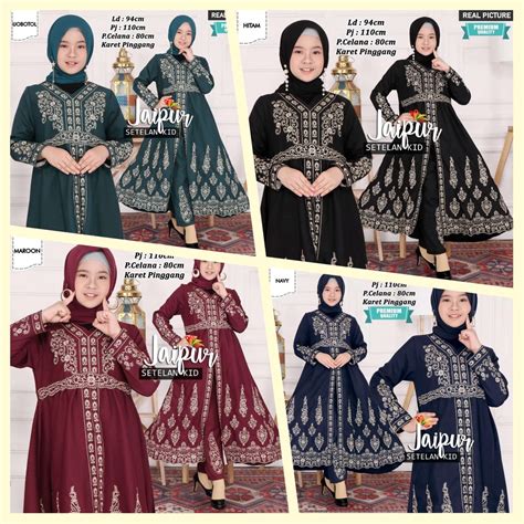 Jual Bm Pakaian Anak Anak Wanita Muslim Set Jaipur Kid Jc Shopee