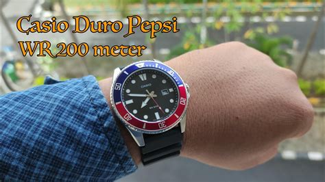 Casio Diver Series Duro Analog Red Blue Pepsi Water Resistant Watch