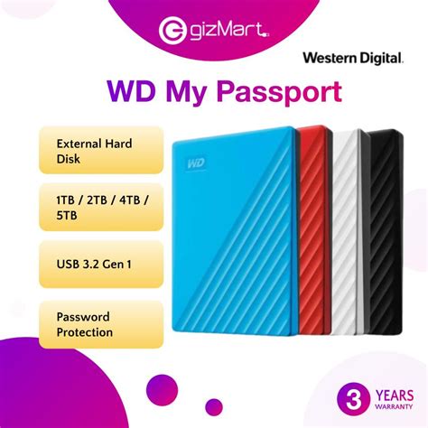 Western Digital Wd My Passport 1tb2tb4tb5tb Usb32 Gen 1 External Portable Hard Drive Hdd