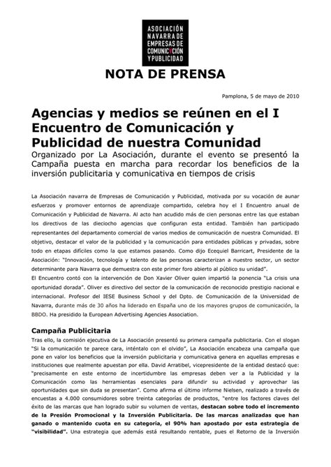 Ejemplos De Nota De Prensa Para Un Evento Opciones De Ejemplo