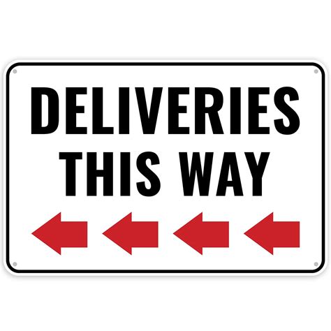 Amazon.com: 1PC Deliveries This Way Sign Left Arrow, 12 x 8 Inches ...