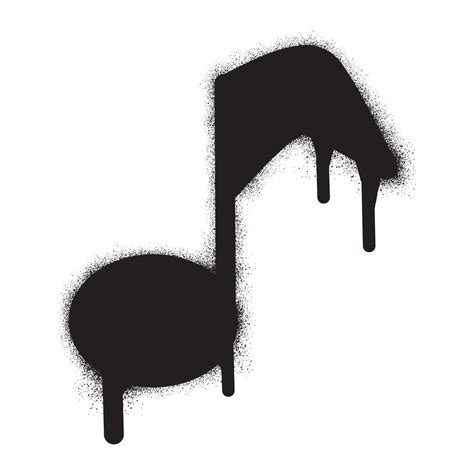 Graffiti Note Music Icon With Black Spray Paint Vector Illustration