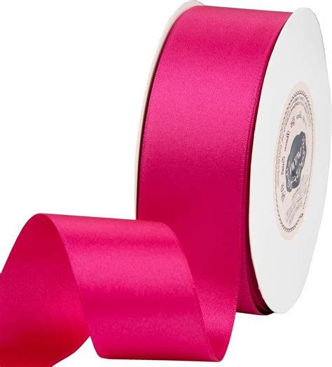 Amazon Vatin Solid Color Double Faced Hot Pink Satin Ribbon