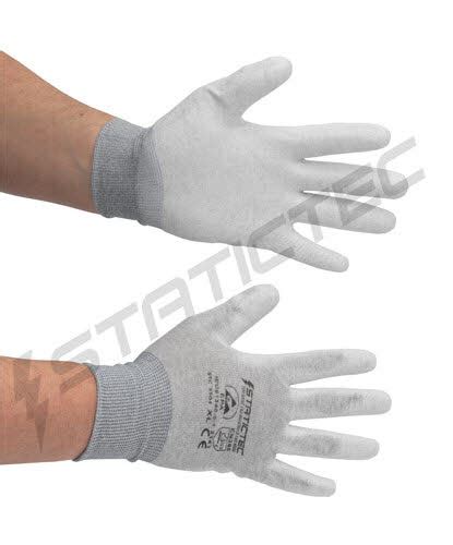 Esd Gloves Nylon Grey With Coated Palm