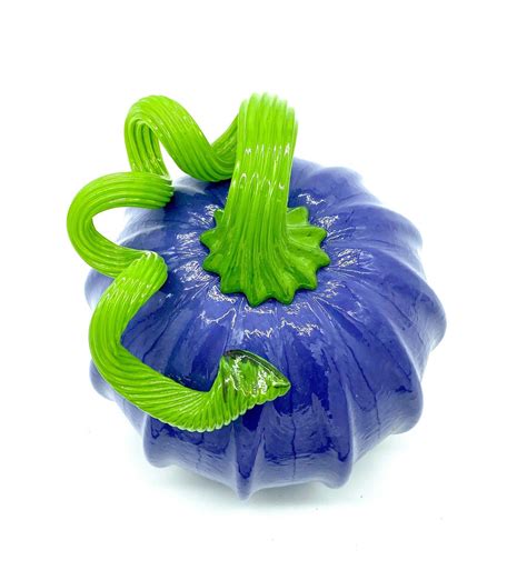 Hand Blown Glass Violet Purple Pumpkin Etsy