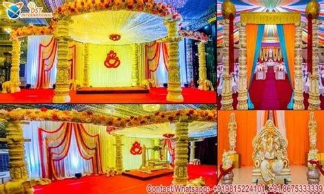 Golden Elephant Face Mandap For Indian Wedding Dazzling Devdas Wedding