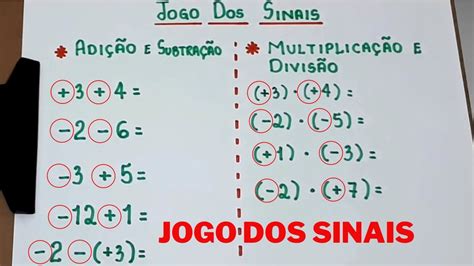 Exercícios De Regras De Sinais RETOEDU