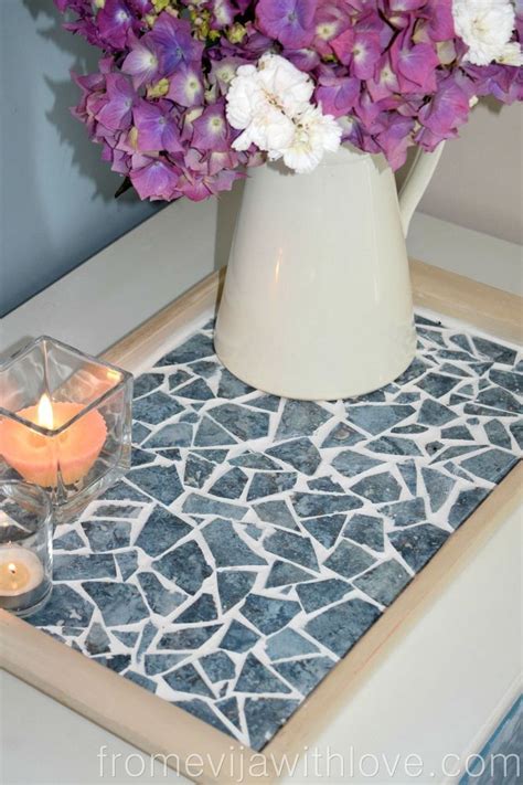 Diy Mosaic Tile Tray Mosaic Tiles Diy Mosaic Diy Glass Crafts Diy