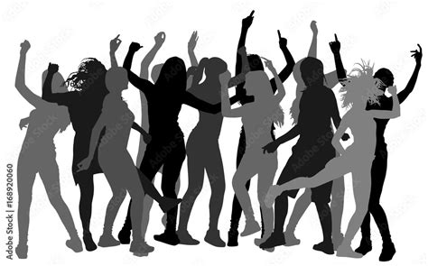 Party Dancer People Vector Silhouette Illustration Nightlife Party