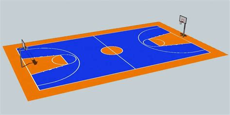 Basketball Ground Detail 3d Model Block Layout Sketch Up File Cadbull