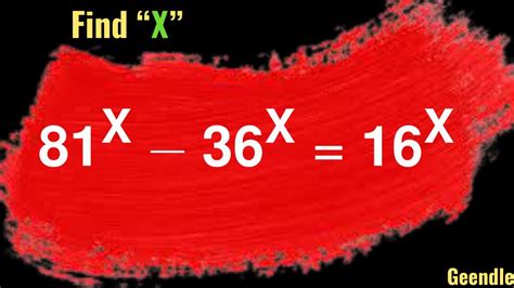 Solving A Very Nice Exponential Equation Geendle Youtube