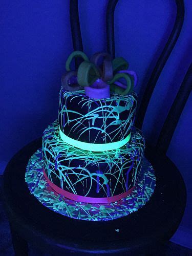 Glow Party Cake Neon Birthday Cakes Party Cakes Blacklight Party