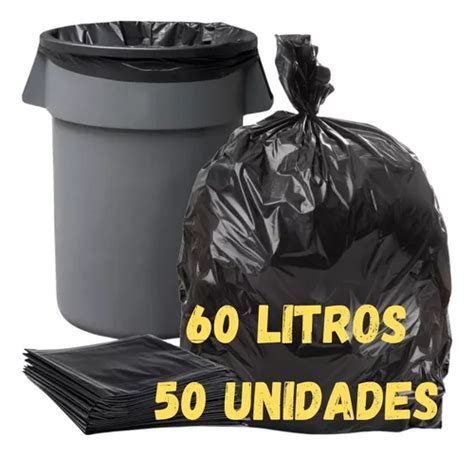 Saco De Lixo Litros Unidades Refor Ado Preto Grosso Un