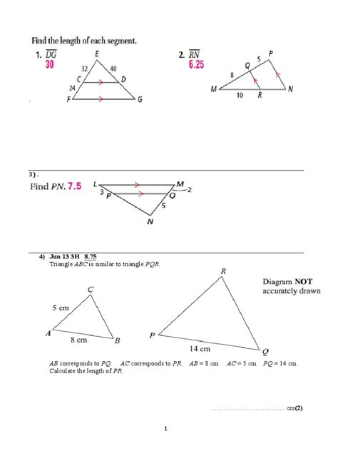Similarity Extra Practice | PDF | Triangle | Elementary Geometry 