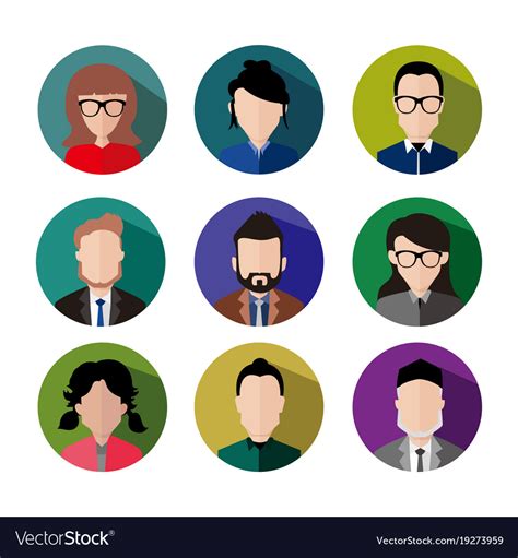 Simple Circular Icon Flat Business People Graphic Vector Image