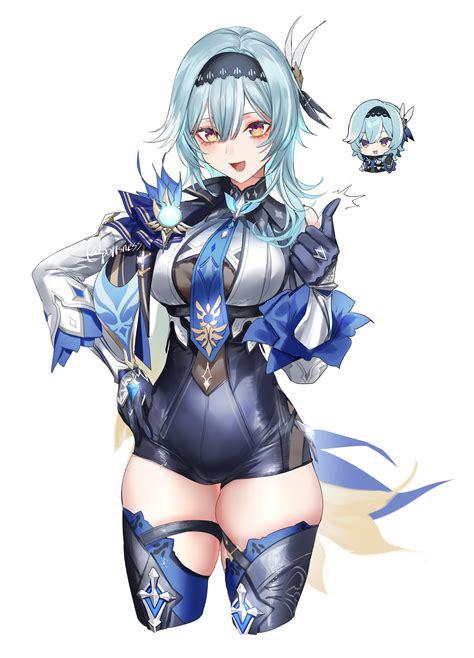 Rule 34 Blue Hair Breasts Eula Genshin Impact Fat Thighs Female