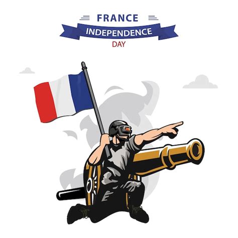 Feliz dia da independência da frança vetor soldado patriótico de design