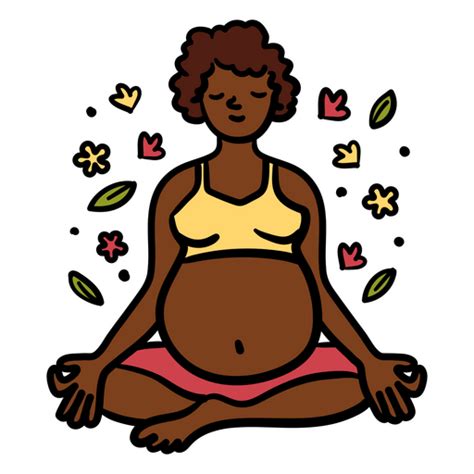 Design PNG E SVG De Mulher Grávida Meditando Em Pose De Lótus Para