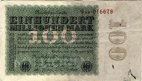 Reichsbanknote Millionen Mark Berlin Reichsbank Deu B P