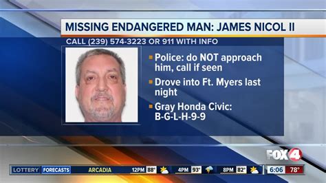 Missing Cape Coral Man May Be Headed To Fort Myers