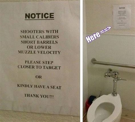 funny sign in men's restroom - Dump A Day