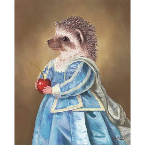 Hedgehog Art, Hedgehog Prints “Mrs. Hedgehog” – Old World Pet Portraits