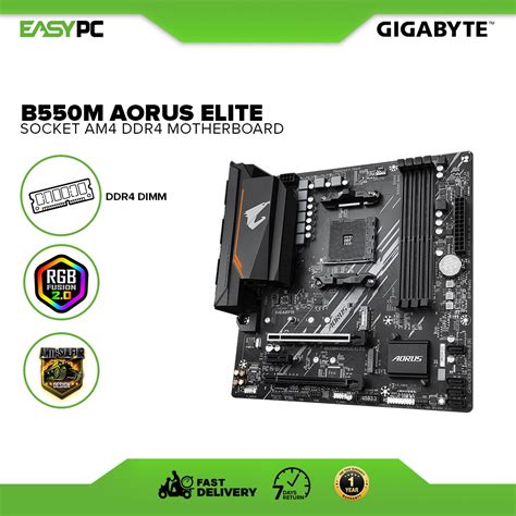 Gigabyte B550m Aorus Elite Socket Am4 Ddr4 Motherboard Supports 3rd