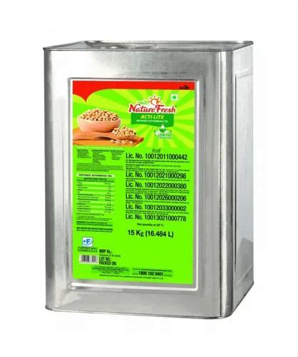 L Nature Fresh Acti Lite Refined Soyabean Oil Packaging Type Tin